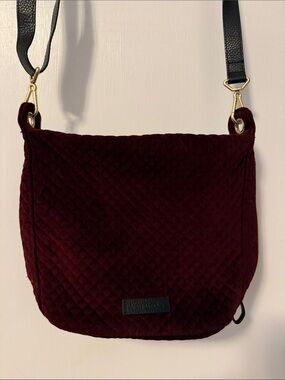 Vera Bradley Quilted Velvet Crossbody Bag Burgundy Eggplant Fall Wine Fall Cozy